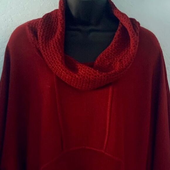 Christopher & Banks Burgundy Red Cowl Neck Tunic Sweater Size Large - Picture 2 of 9